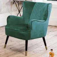 Madison Wingback Accent Chair - Green, Velvet