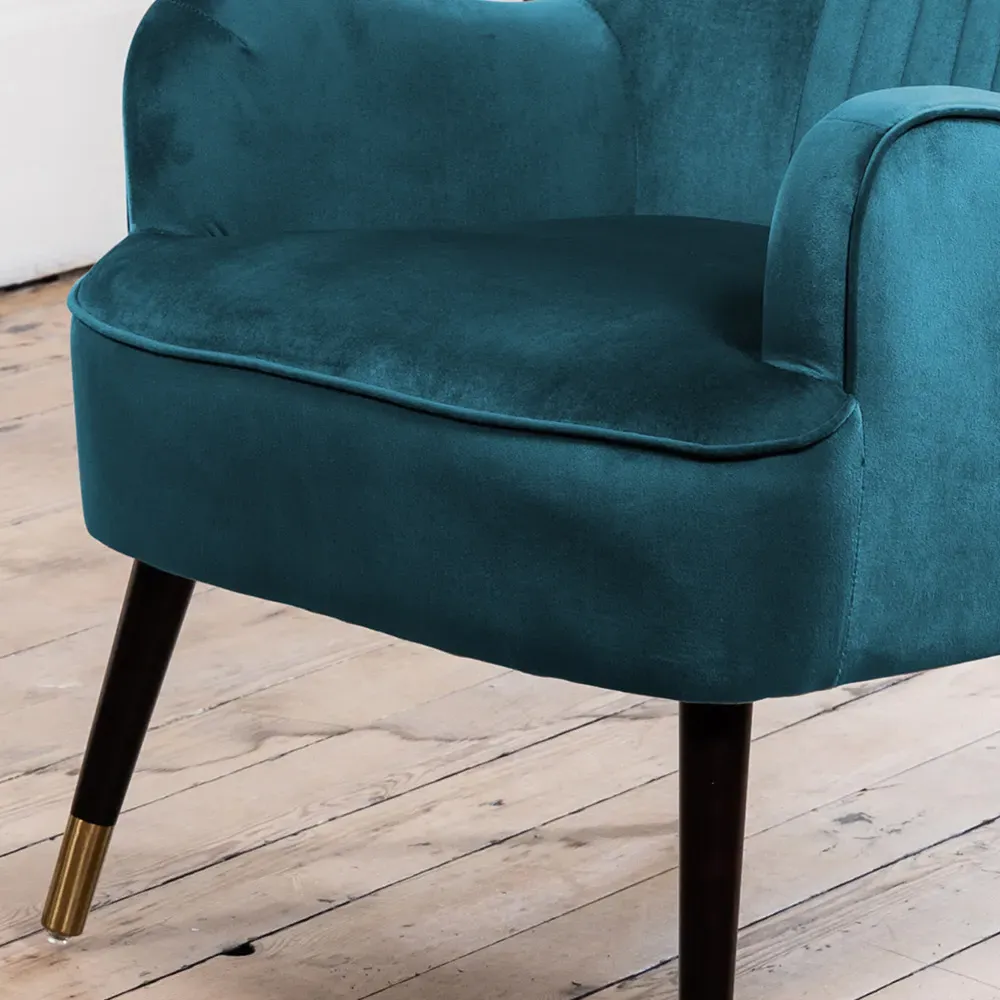 Madison Wingback Accent Chair - Teal, Velvet
