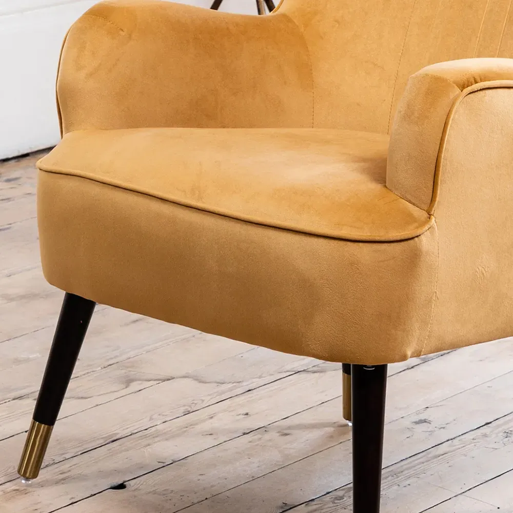 Madison Wingback Accent Chair - Yellow, Velvet