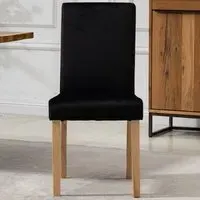 Maiolo Set of 2 High-Back Dining Chairs - Black, Velvet