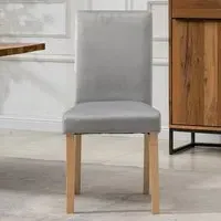 Maiolo Set of 2 High-Back Dining Chairs - Silver, Velvet