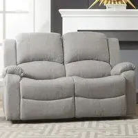 Marldon 2-Seater Manual Recliner Sofa - Light Grey
