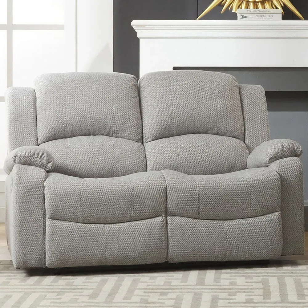 Marldon 2-Seater Manual Recliner Sofa - Light Grey