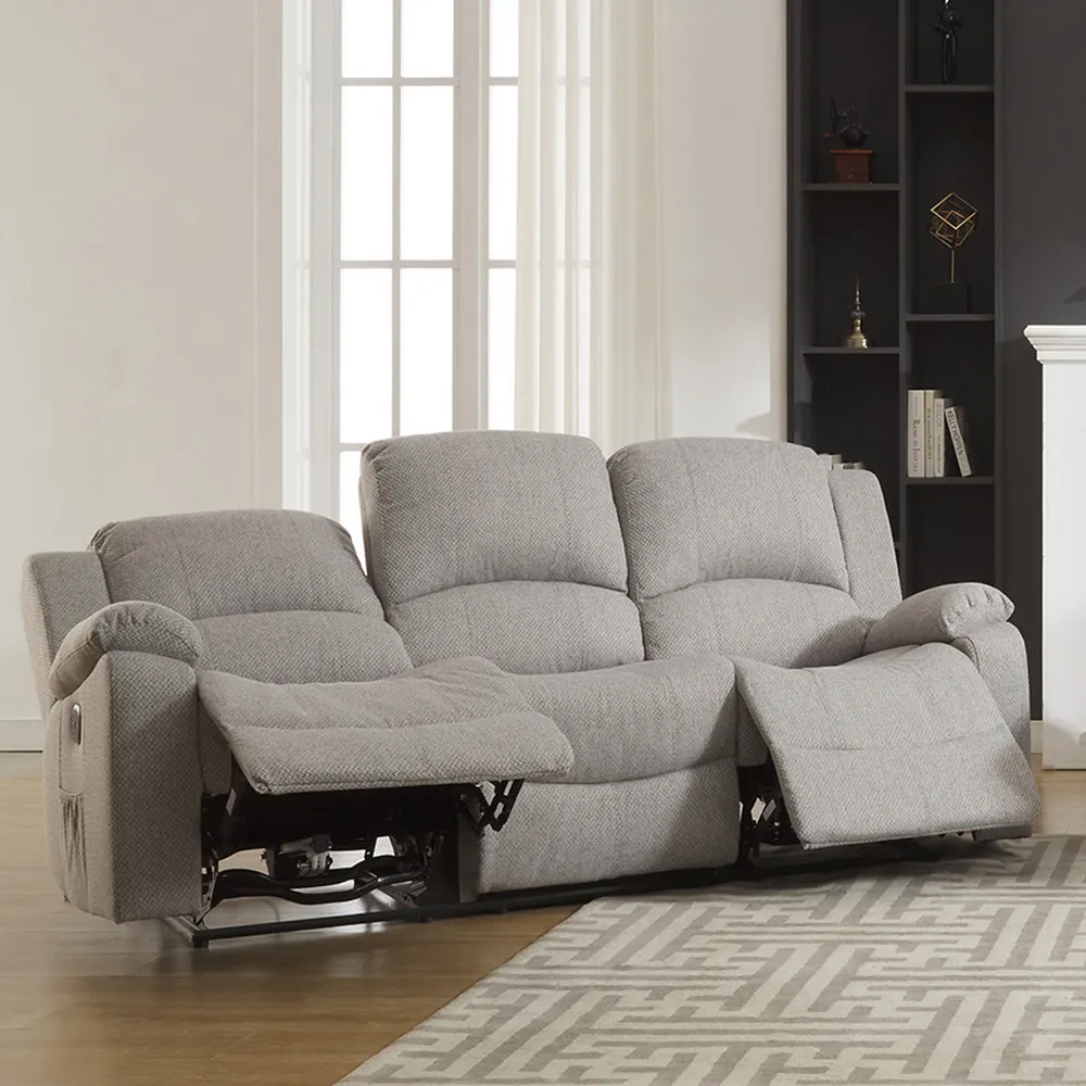 Marldon 3-Seater Electric Recliner Sofa - Light Grey