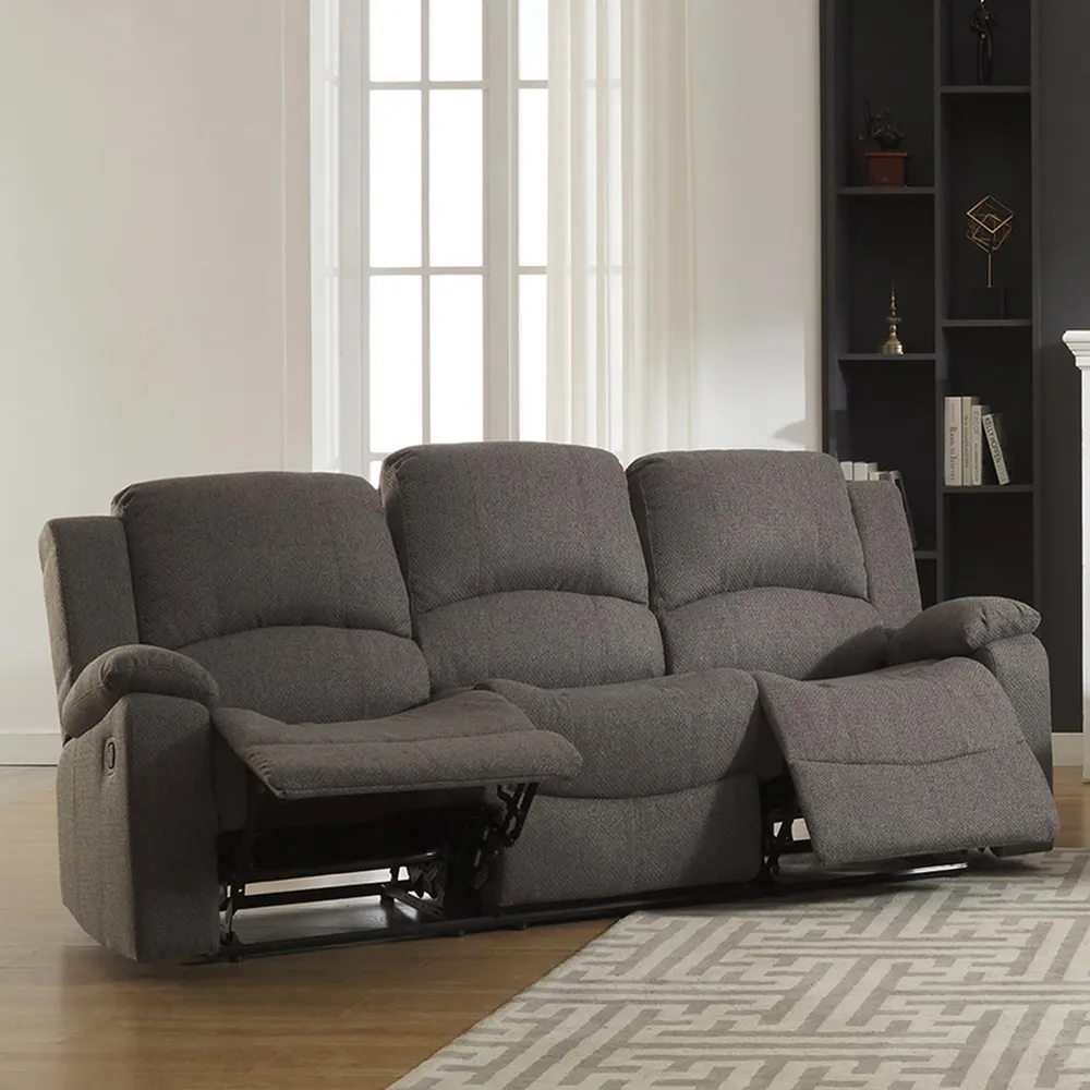 Marldon 3 Seater Manual Recliner Sofa - Dark Grey