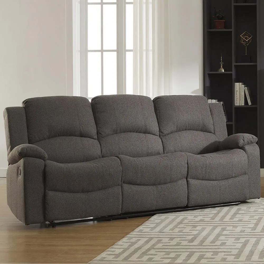 Marldon 3 Seater Manual Recliner Sofa - Dark Grey