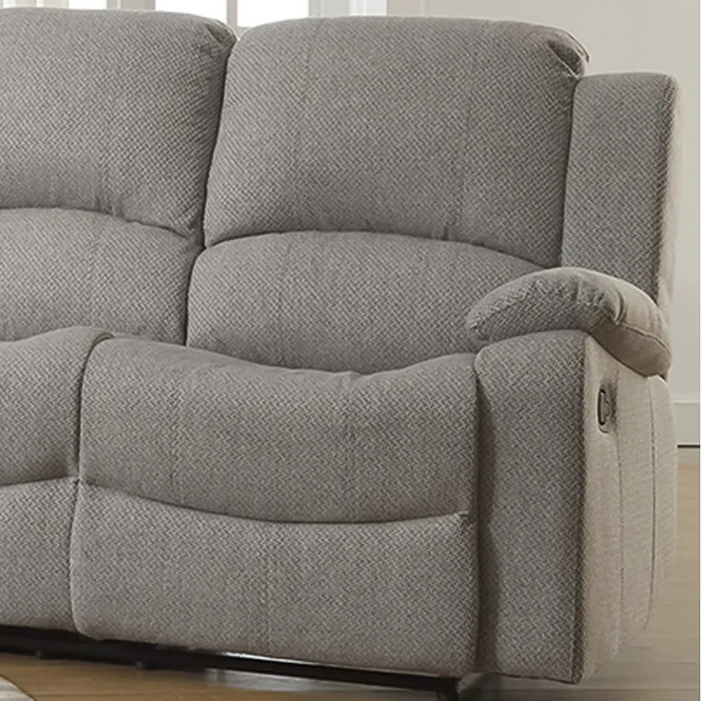 Marldon 3-Seater Manual Recliner Sofa - Light Grey