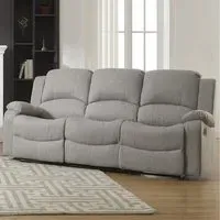 Marldon 3-Seater Manual Recliner Sofa - Light Grey