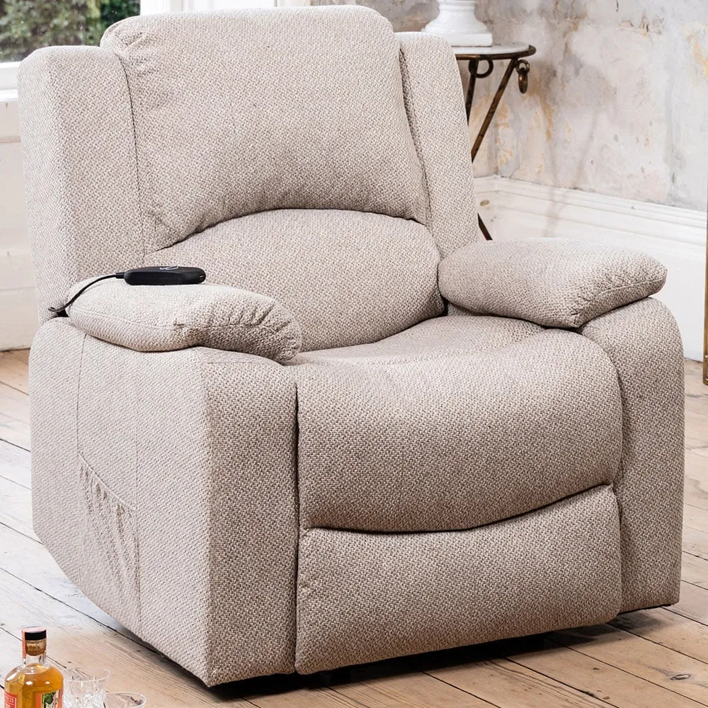 Marldon Electric Recliner Chair with Massage - Cream image