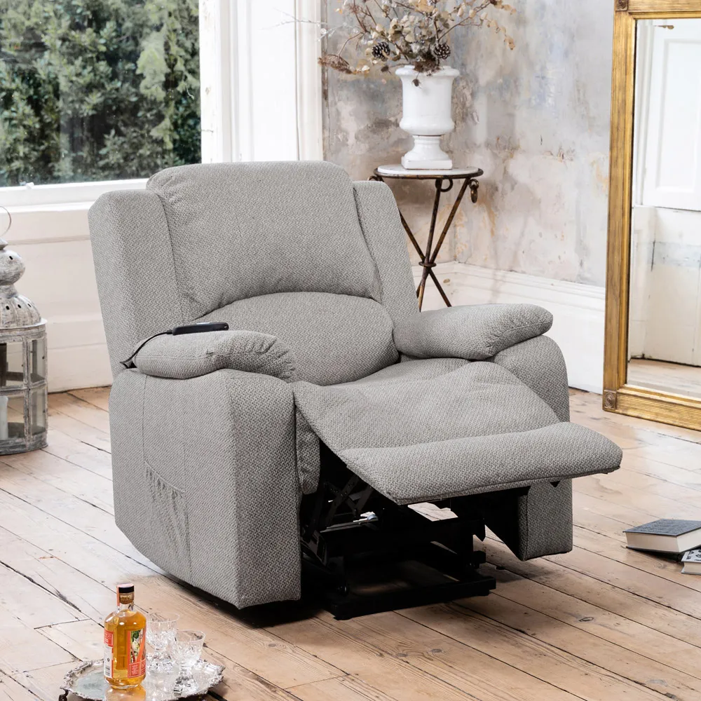 Marldon Electric Recliner Chair with Massage - Light Grey