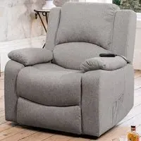 Marldon Electric Recliner Chair with Massage - Light Grey