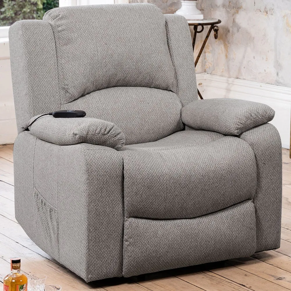 Marldon Electric Recliner Chair with Massage - Light Grey