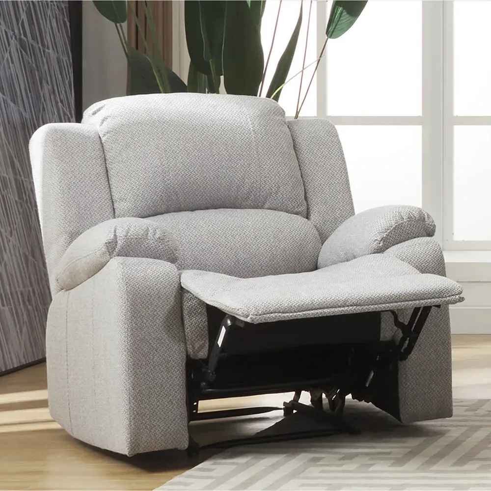 Marldon Single Seater Manual Recliner Sofa - Light Grey