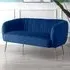 Matilda 2-Seater Sofa - Dark Blue, Velvet