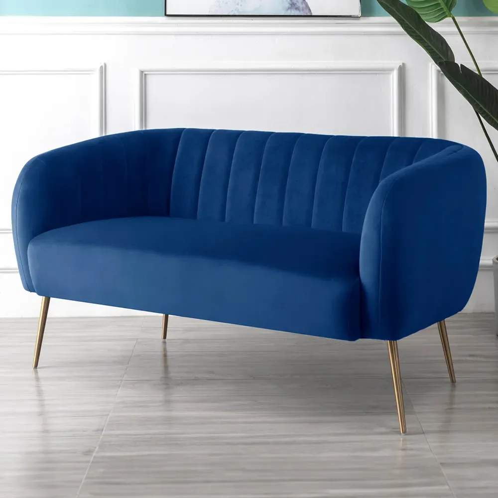 Matilda 2-Seater Sofa - Dark Blue, Velvet image