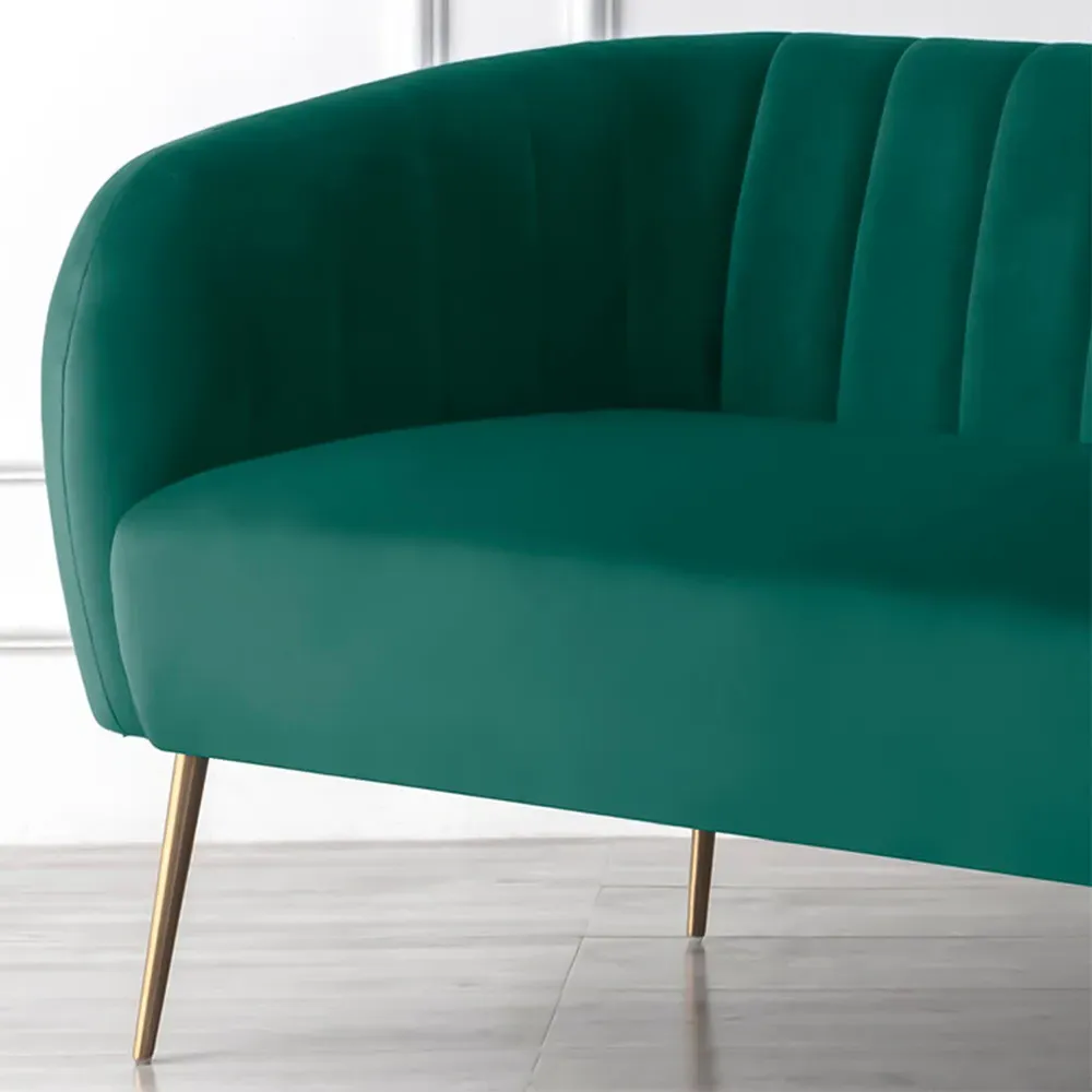Matilda 2-Seater Sofa - Green, Velvet