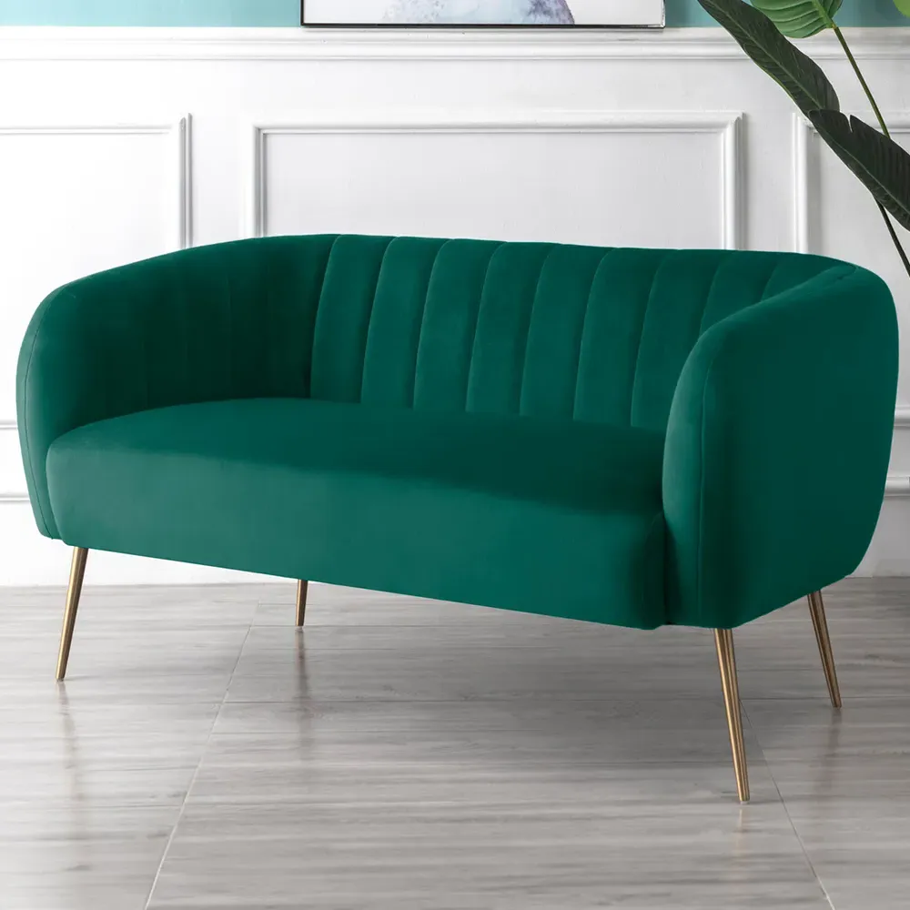 Matilda 2-Seater Sofa - Green, Velvet