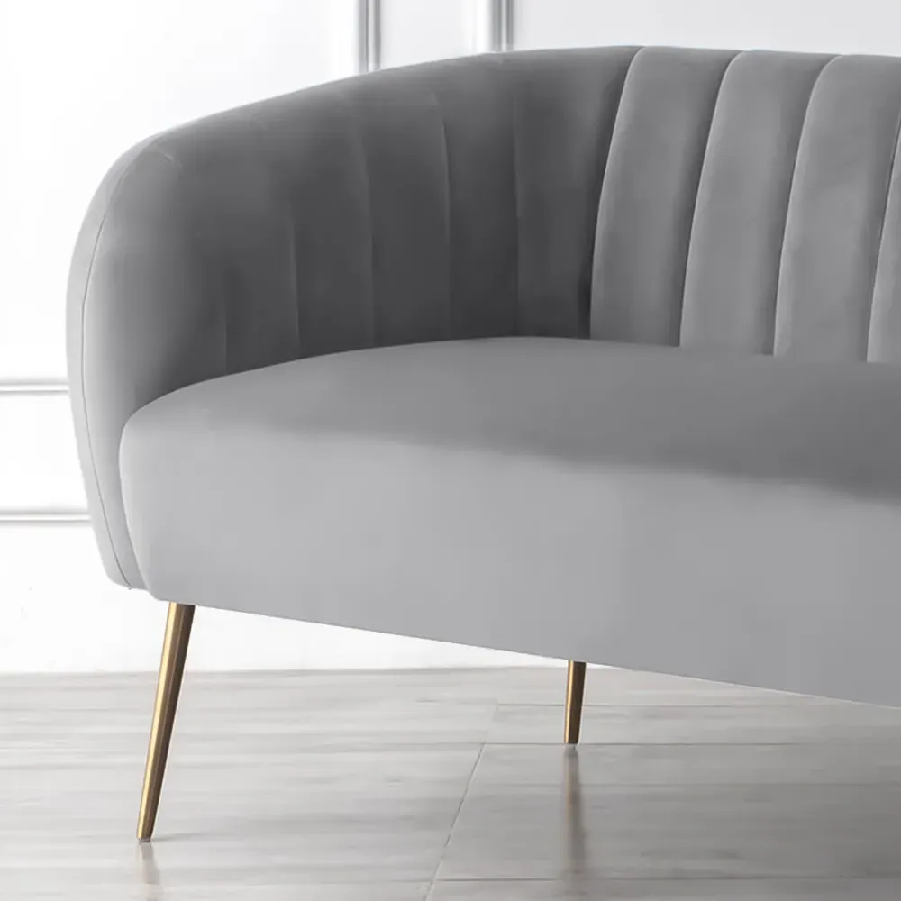 Matilda 2-Seater Sofa - Grey, Velvet