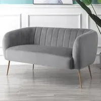 Matilda 2-Seater Sofa - Grey, Velvet