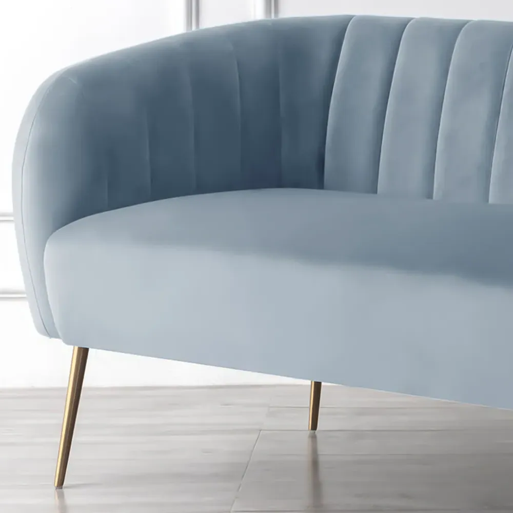 Matilda 2-Seater Sofa - Light Blue, Velvet