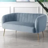 Matilda 2-Seater Sofa - Light Blue, Velvet