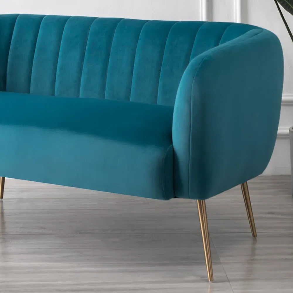 Matilda 2-Seater Sofa - Teal, Velvet