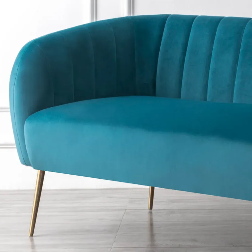 Matilda 2-Seater Sofa - Teal, Velvet