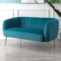 Matilda 2-Seater Sofa - Teal, Velvet