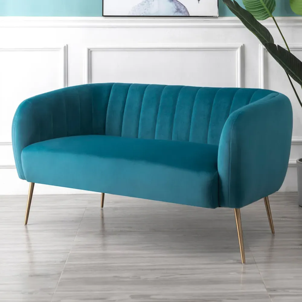 Matilda 2-Seater Sofa - Teal, Velvet