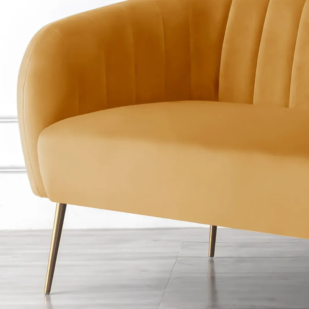 Matilda 2-Seater Sofa - Yellow, Velvet