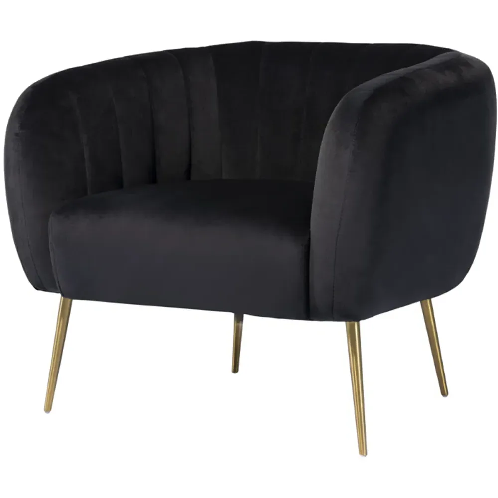 Matilda Accent Chair - Black, Velvet