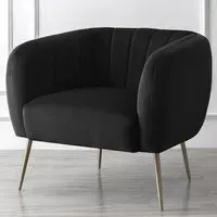 Matilda Accent Chair - Black, Velvet