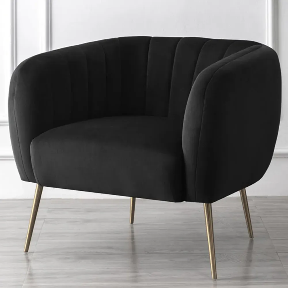Matilda Accent Chair - Black, Velvet image