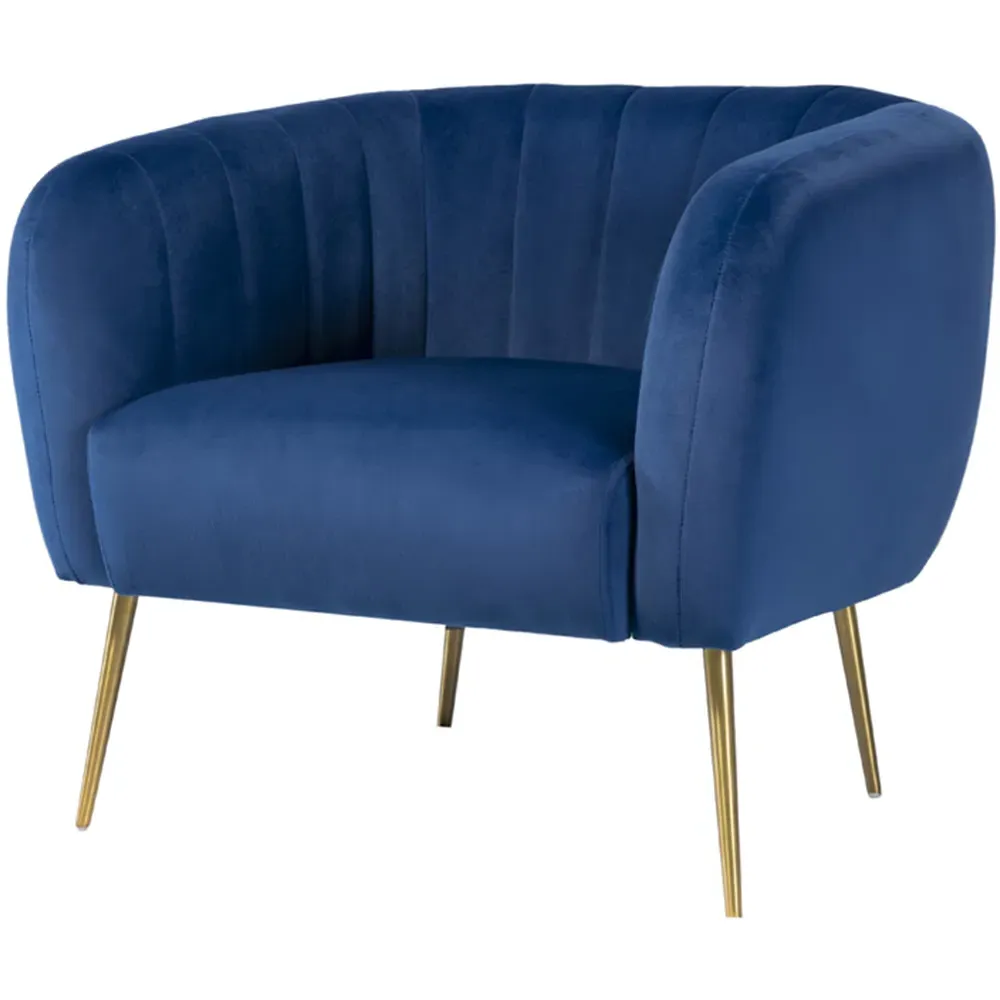 Matilda Accent Chair - Blue, Velvet