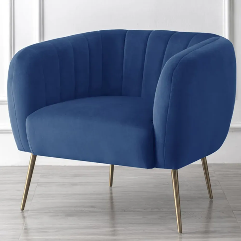 Matilda Accent Chair - Blue, Velvet