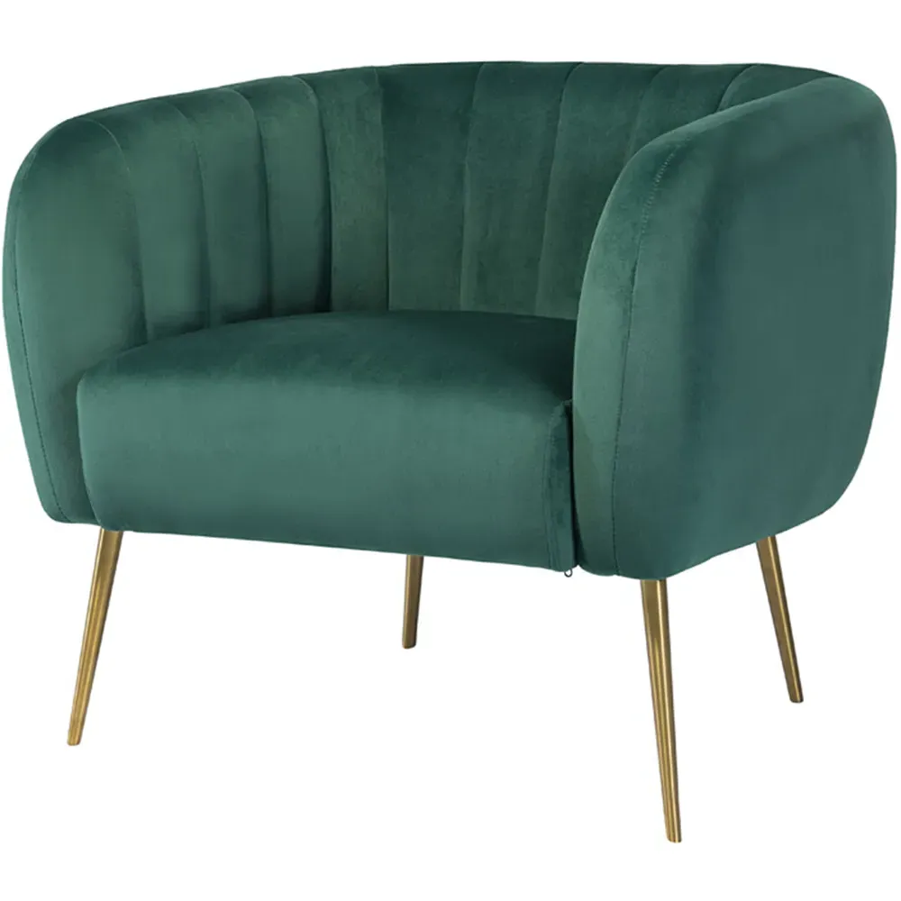 Matilda Accent Chair - Green, Velvet
