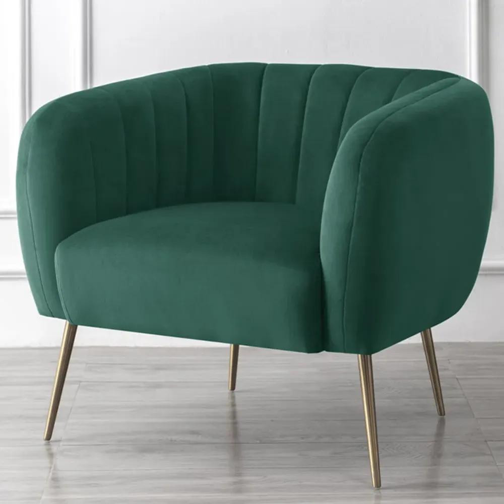 Matilda Accent Chair - Green, Velvet