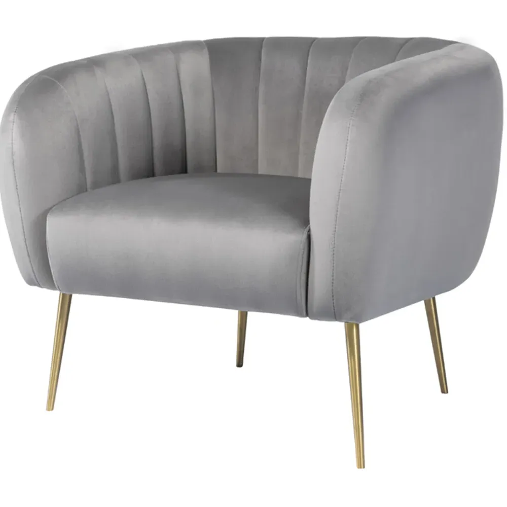 Matilda Accent Chair - Grey, Velvet