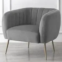 Matilda Accent Chair - Grey, Velvet