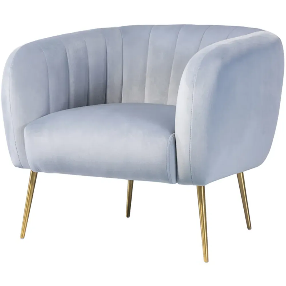 Matilda Accent Chair - Light Blue, Velvet