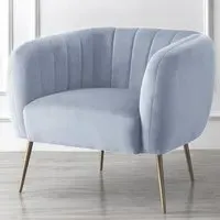 Matilda Accent Chair - Light Blue, Velvet