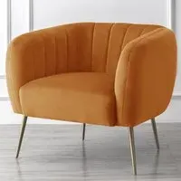 Matilda Accent Chair - Orange, Velvet