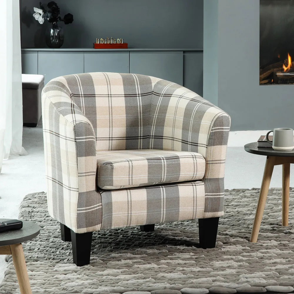 Medford Tub Chair with Removable Cushion - Beige