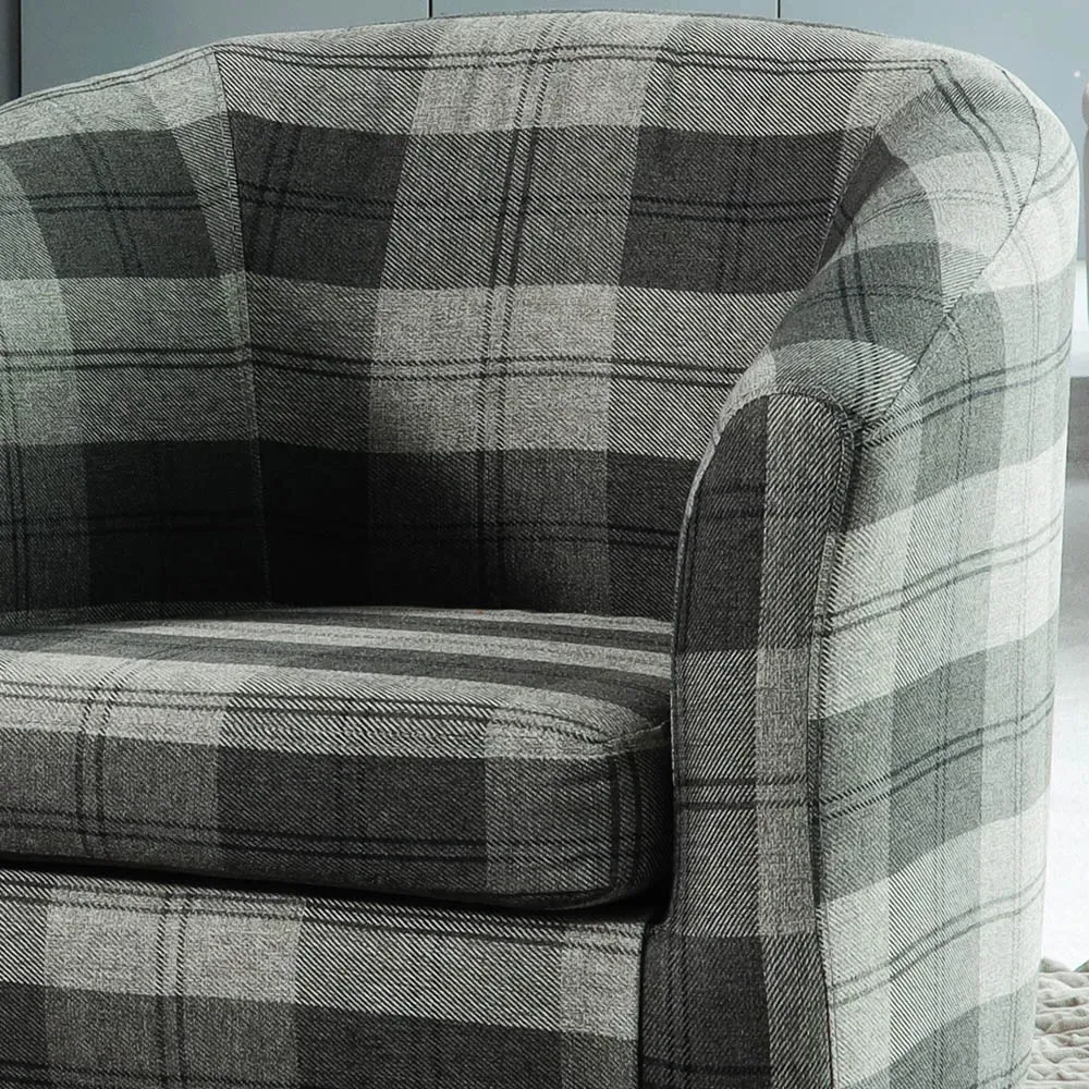 Medford Tub Chair with Removable Cushion - Grey