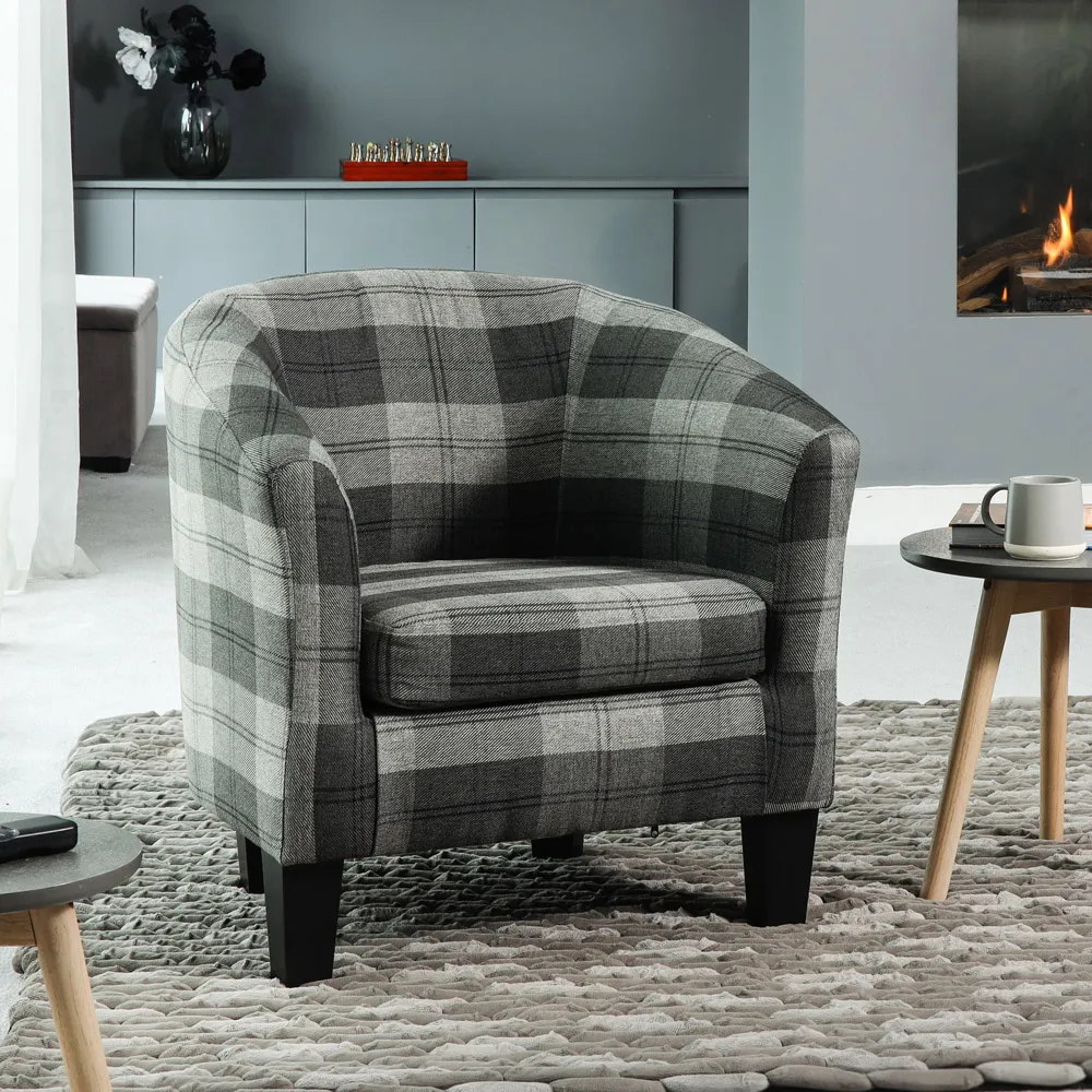 Medford Tub Chair with Removable Cushion - Grey