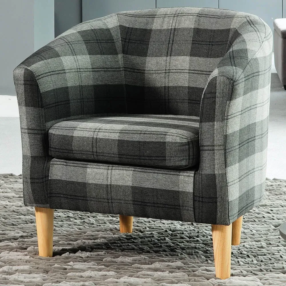 Medford Tub Chair with Removable Cushion - Grey