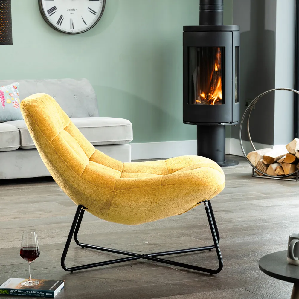 Merced Accent Chair - Mustard, Boucle