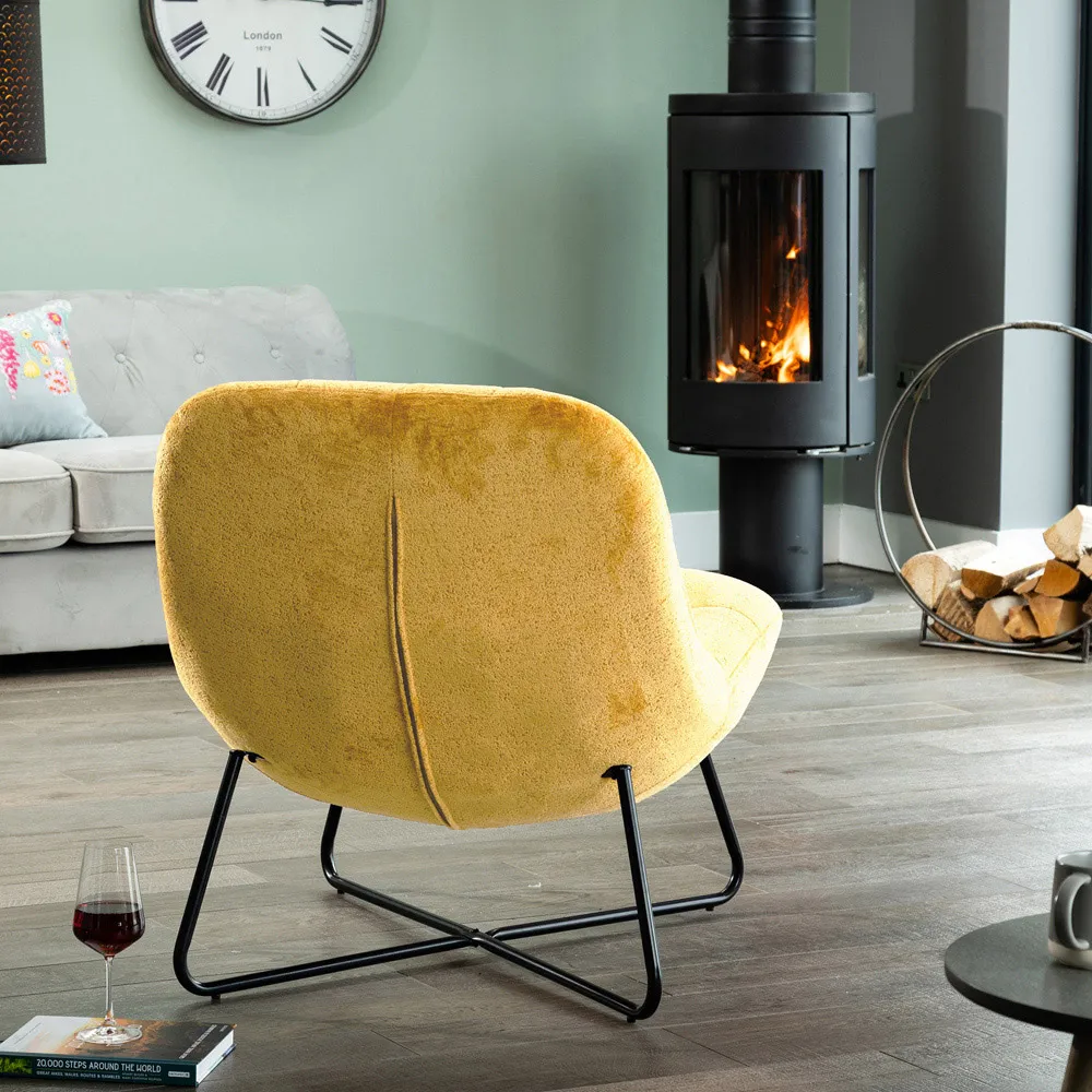 Merced Accent Chair - Mustard, Boucle