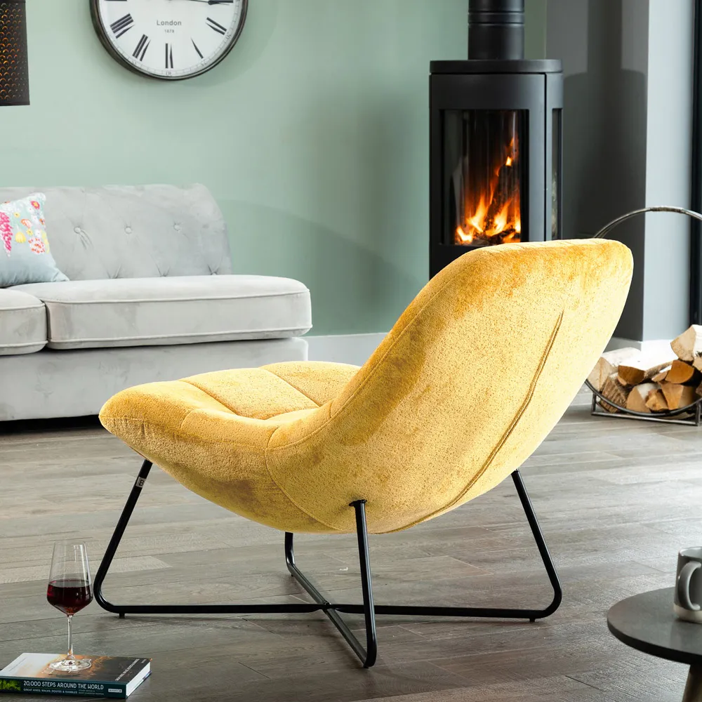 Merced Accent Chair - Mustard, Boucle