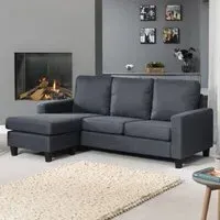 Modbury 3-Seater Reversible Corner Sofa - Dark Grey